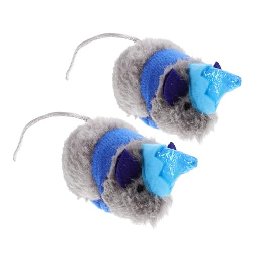 DRESSOOS 2stücke Interaktive Katzenminze Spielzeug Mäuse Weiche Katzen Spielzeuge Für Drinnen Für Katzen Und Kätzchen Fördert Spiel Und Entspannung von DRESSOOS