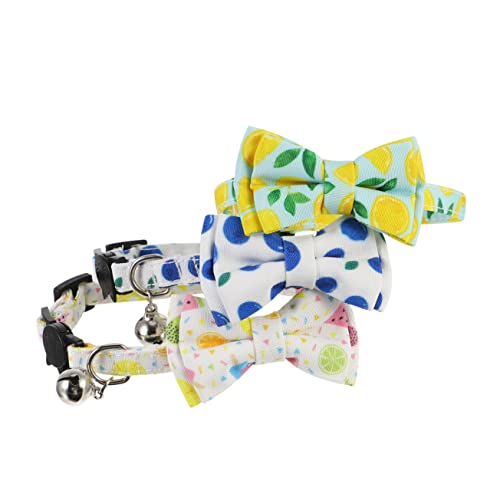 DRESSOOS Einstellbare Haustier Kragen Set Mate Haustier Katze Kragen Obst Kragen Fliege Stil von DRESSOOS