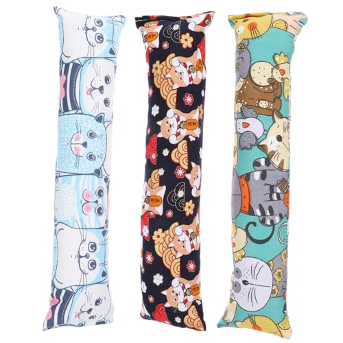 DRESSOOS 3er-Pack Katzen-Katzenminzen-Kissenspielzeug natürliches Spielzeug für Katzen Katzenminzen-Spielzeug für Hauskatzen Katzen-Backenzahnspielzeug weiches Kauspielzeug für Katzen von DRESSOOS