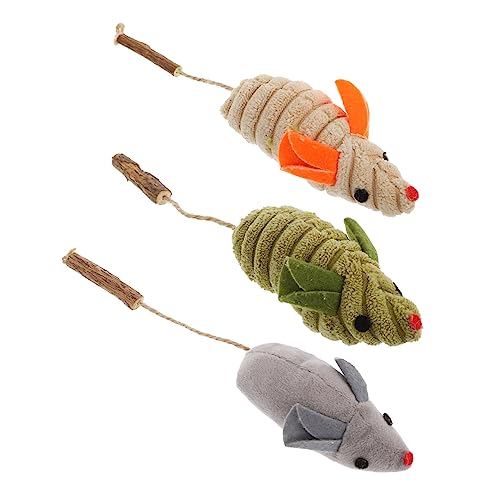 DRESSOOS Katzenminzen-Mausspielzeug-Set 3er-Pack Kätzchenspielzeug Katzenzubehör Katzenspielzeug für den Innenbereich interaktives Zahnungsspielzeug aus Plüsch Haustierspielzeug bissfest DRESSOOS Katzenminzen-Mausspielzeug-Set 3er-Pack Kätzchenspielzeug Katzenzubehör Katzenspielzeug für den Innenbereich interaktives Zahnungsspielzeug aus Plüsch Haustierspielzeug bissfest von DRESSOOS