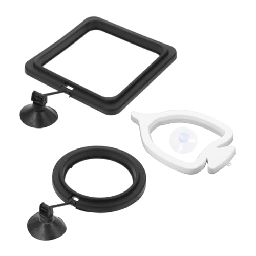 DRESSOOS Tragbare Futterringe für Aquarien 3er-Set Futterkreise für Fische Saugnapf langlebig und sicher für Garnelen und Fische leicht zu sehen und zu füttern von DRESSOOS