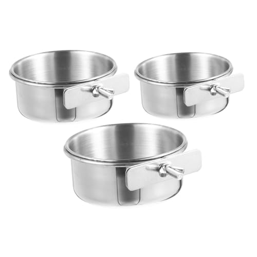 DRESSOOS 3 Stück Vogel Futternapf Teilig für Papageien und Kleine Vögel Stabile Befestigung Langlebige Näpfe Futter und Wasserschalen Auslaufsicher Geeignet für Käfige von DRESSOOS