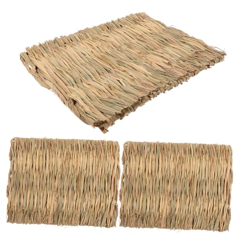 DRESSOOS 3stücke Teiliges Heu-matten Kleintiere Woven Mat Für Kaninchen Meerschweinchen Hamster Und Chinchillas Natürliche Weiche Schlafunterlage Für Komfortables Liegen Und von DRESSOOS