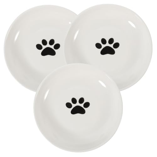 DRESSOOS Breites Katzenfutter- und Wassernapf-Set Keramiknäpfe rutschfeste Silikonbasis für Katzen Aller Größen von DRESSOOS