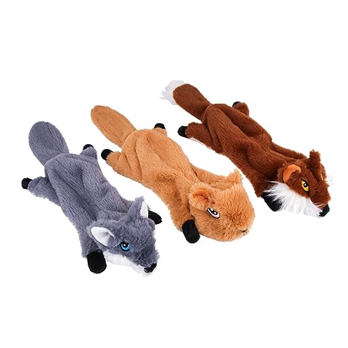 DRESSOOS 3St Sound-Spielzeug für Haustiere Plüschtier Plush Toy Spielzeugbälle für Hunde Welpen kauen Spielzeuge Kauspielzeug für Haustiere Soundspielzeug für Hunde Fuchs Haustierzubehör von DRESSOOS