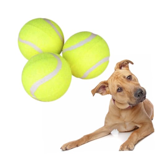 DRESSOOS Energiereiche Tennisbälle für Hunde riesiges Haustierspielzeug zum Apportieren Training Kauen Zahnen von DRESSOOS