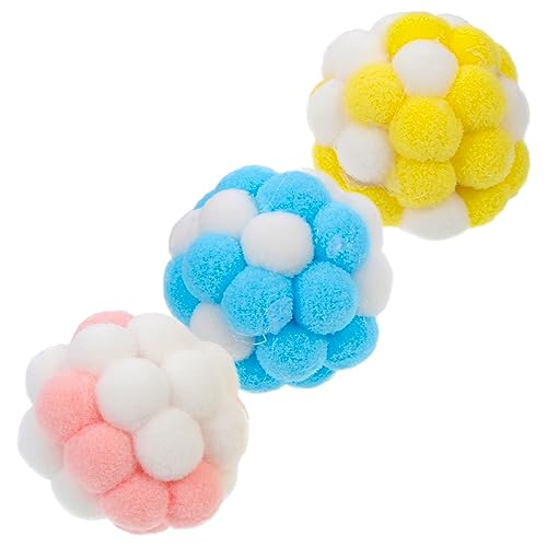 DRESSOOS Katzenspielzeug Selbstbeschäftigung Mit Ball Set Plüsch Katzenbälle Mit Glocke Katzen Selbstablenkungsspielzeug Kaubälle Mit Katzenminze Geräusch Und Knistereffekte Für Katzen von DRESSOOS