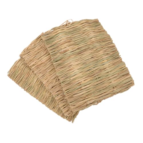 DRESSOOS Bequeme Kaninchen-Grasunterlage 3er-Pack natürlich gewebte Einstreu für Kleintiere Häschennest Hamstertunnel Spielzeug Eichhörnchen-Versteck von DRESSOOS
