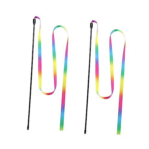 DRESSOOS 3stücke Katzenspielstock Interaktives Katzenspielzeug Flirt-Stick-Spielzeug Für Katzen Katzenspielzeug Katzenangel Für Haustierbedarf Katzentraining Zu Hause Bunt von DRESSOOS