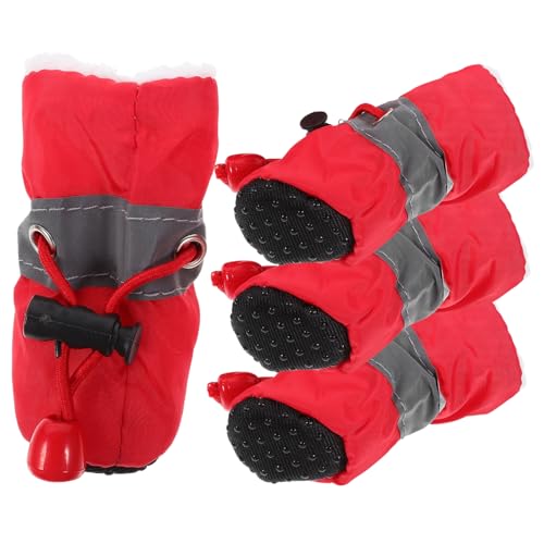DRESSOOS 4 Stück Anti Rutsch Haustier Schuhüberzüge, Haustier Fußüberzüge, Schuhe Für Hunde, Praktische Hundeschuhe, Hundefußüberzüge, rutschfeste Welpenschuhe, rutschfeste Haustierschuhe, von DRESSOOS
