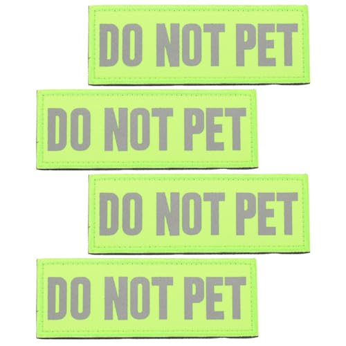 DRESSOOS 4 Stück Dienst Hunde Reflective Weste Reflektierend Hundesicherheitsweste hundejacken doppelt Hundemarke Kabel Flecken für Hund Patches für Haustiergeschirre Nylon Green von DRESSOOS