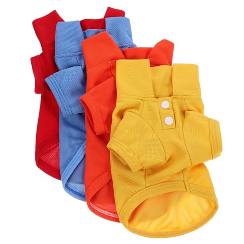 DRESSOOS Entzückende Hundekleidung Sommer Welpenhemd 4-TLG. Hundehemd Atmungsaktive Haustierkleidung von DRESSOOS