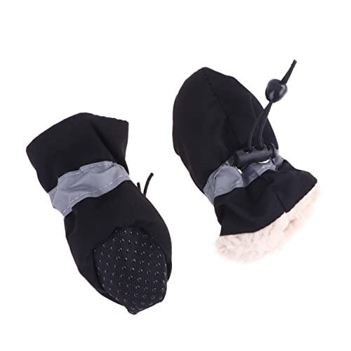 DRESSOOS Hundeschuhe Für Draußen 4-teilig rutschfeste Regenstiefel Für Hunde Plüschpolsterung Schwarz Größe 5 DRESSOOS Hundeschuhe Für Draußen 4-teilig rutschfeste Regenstiefel Für Hunde Plüschpolsterung Schwarz Größe 5 von DRESSOOS