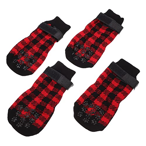 DRESSOOS 4 Stücke Haustier Hund Socken Weihnachten Themen Haustier Boot Hund Socken XL von DRESSOOS