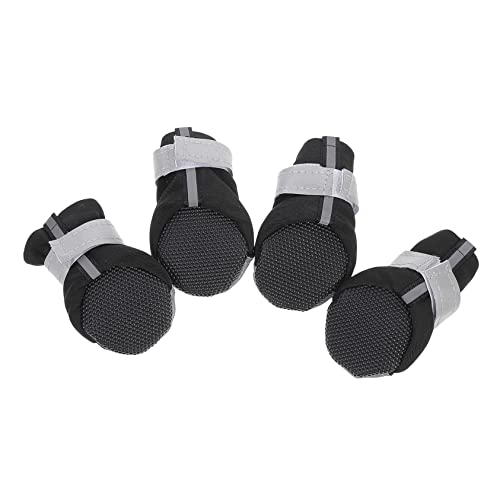 DRESSOOS 4 Stück Reflektierende Hundeschuhe Outdoor-haustierstiefel Schuhe Mit Weicher Unterseite Für Welpen Reflektierende Geschmeidige Schuhe Schwarz 5 DRESSOOS 4 Stück Reflektierende Hundeschuhe Outdoor-haustierstiefel Schuhe Mit Weicher Unterseite Für Welpen Reflektierende Geschmeidige Schuhe Schwarz 5 von DRESSOOS