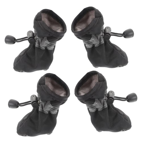 DRESSOOS 4 Stück Hundeschuhe Haustier Welpe Pfote Hundestiefel Für Draußen Hundestiefel Für Regen Hundestiefel Mit Kordelzug Schützende Hundestiefel Stoff Black DRESSOOS 4 Stück Hundeschuhe Haustier Welpe Pfote Hundestiefel Für Draußen Hundestiefel Für Regen Hundestiefel Mit Kordelzug Schützende Hundestiefel Stoff Black von DRESSOOS