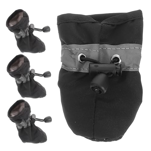 DRESSOOS Haustierschuhe Hundestiefel Nicht-welpenschuhe Für Mittelgroße Hunde Kordelzug Und Reflektierende Sohle Schwarz DRESSOOS Haustierschuhe Hundestiefel Nicht-welpenschuhe Für Mittelgroße Hunde Kordelzug Und Reflektierende Sohle Schwarz von DRESSOOS