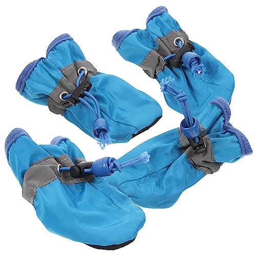 DRESSOOS Hundestiefel 4er-Pack Haustierschuhe Für Bis Mittelgroße Hunde Für Jedes Wetter Bequeme Passform Einfach Zu Tragen von DRESSOOS