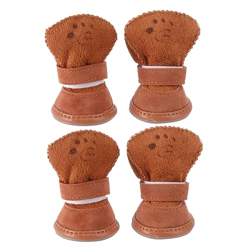 DRESSOOS Socke 4 Stück Welpenschuhe Haustier Sandalen Winterschuhe für Hunde Haustierschuhe Hund warme Stiefel Haustier-Hundeschuhe Kleiner Hund Schneeschuhe xs Warme Schuhe von DRESSOOS