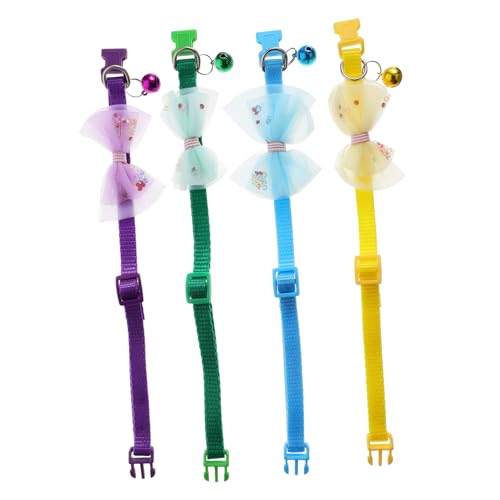 DRESSOOS 4 Stück Kätzchenhalsband verstellbares Katzenhalsband Kragen seidenband bändchen Katze Halskette süße Katzenhalsbänder Hündchen schmücken Haustierzubehör Krawatte die Klingel DRESSOOS 4 Stück Kätzchenhalsband verstellbares Katzenhalsband Kragen seidenband bändchen Katze Halskette süße Katzenhalsbänder Hündchen schmücken Haustierzubehör Krawatte die Klingel von DRESSOOS