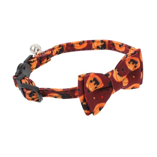 DRESSOOS Elegantes Katzenhalsband mit Schleife Halloween-Katzenhalsband mit Glöckchen abtrünnig verstellbar Haustierhalsband Charms von DRESSOOS