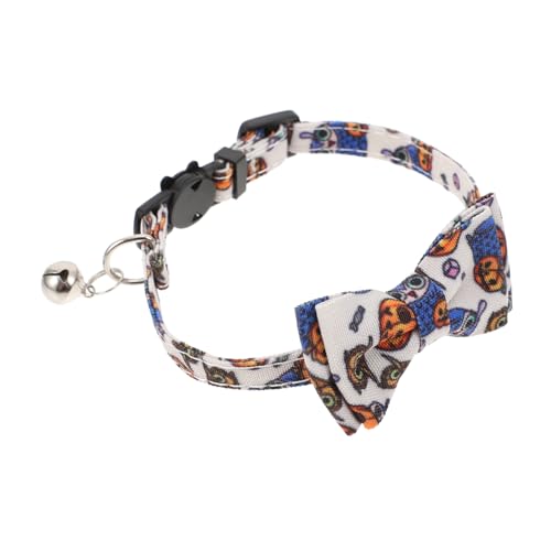 DRESSOOS Katzenhalsband aus Polyester Halloween-Dekoration für Haustiere Schleife verstellbares Kätzchenhalsband Katzenhalsband- für gruselige Partys von DRESSOOS