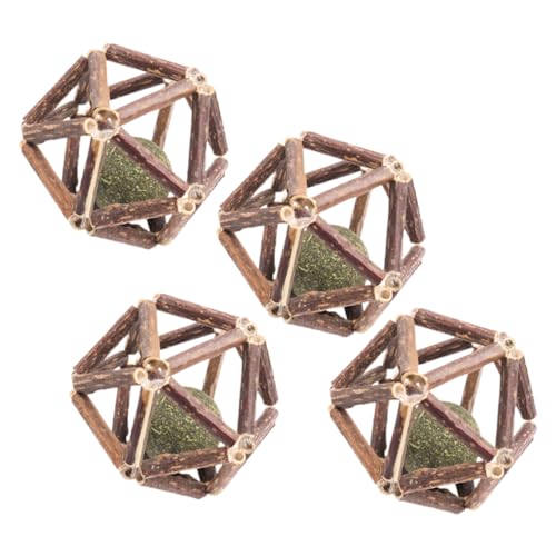 DRESSOOS 4 Stück Katzenminze Spielzeug, Katzenspielzeug Mit Katzenminze, Katzenminze Ballspielzeug, Katzenkauspielzeug, Katzenkauballspielzeug, Katzenminze Bälle, Spielzeug Für Katzen, von DRESSOOS