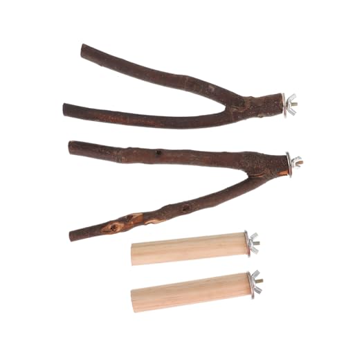 DRESSOOS Papageien-sitzstange Aus Rauem Holz Für Vögel 4-teiliges Vogel-stehstangen-Set Papageien-Spielzeug-Set Schleifstab Für Vogelkäfig DRESSOOS Papageien-sitzstange Aus Rauem Holz Für Vögel 4-teiliges Vogel-stehstangen-Set Papageien-Spielzeug-Set Schleifstab Für Vogelkäfig von DRESSOOS