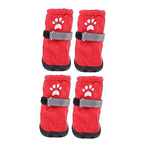 DRESSOOS Haustierstiefel Hunde Outdoor Schuhe Haustierschuhe Für Hunde Haustierschuhe Für Hunde Haustierstiefel Rot Größe 1 Und Bequem von DRESSOOS