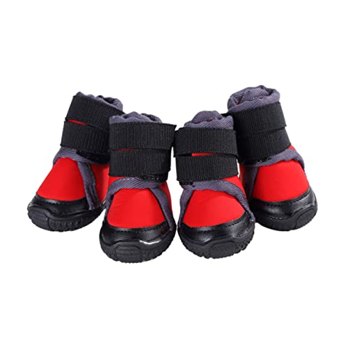 DRESSOOS Haustierschuhe 4 Stück Warme Hunde-Outdoor-Schuhe Kletterschuhe Für Hunde Größe 45 Rot Bequem Und Atmungsaktiv DRESSOOS Haustierschuhe 4 Stück Warme Hunde-Outdoor-Schuhe Kletterschuhe Für Hunde Größe 45 Rot Bequem Und Atmungsaktiv von DRESSOOS