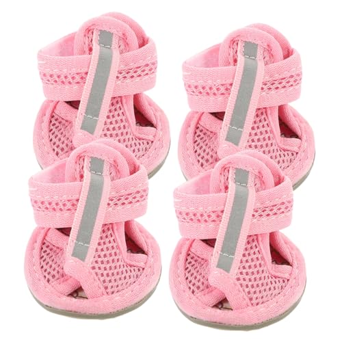 DRESSOOS 4stücke Sommer Atmungsaktive Hundeschuhe Aus Mesh rutschfeste Sandalen Für Hunde Für Heiße Tage Pfotenschutz Und Komfort Für Kleine Bis Große Hunde von DRESSOOS