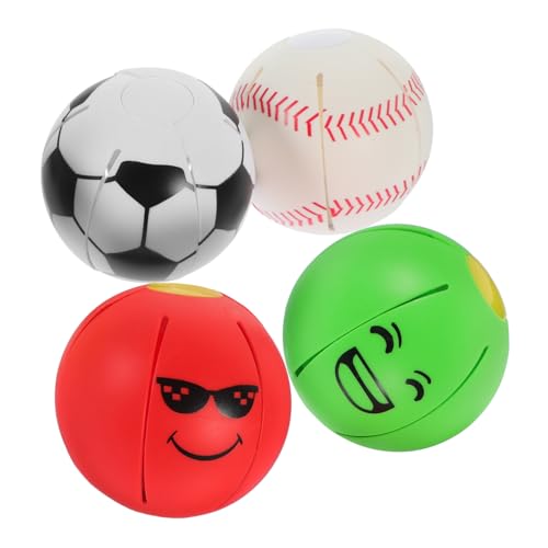 DRESSOOS 4 Stück Spielzeugball Drücken Haustierzubehör Dekompressionsspielzeug Für Hunde Fußballspielzeug Für Hunde Beißball Für Interaktives UFO-Ball Kind Kein Licht Plastik Magischer Ball von DRESSOOS