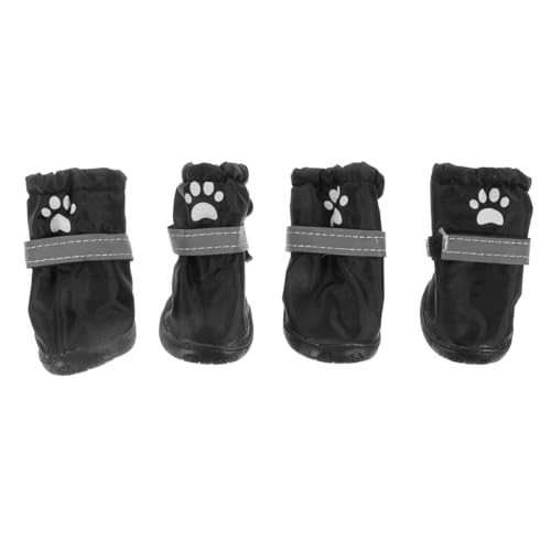 DRESSOOS 4 Stück wasserdichte Hundeschuhe mit Verstellbarem Verschluss rutschfest Reflektierend Atmungsaktiv Pfotenschutz für Kleine bis Mittelgroße Hunde für Outdoor bei Regen DRESSOOS 4 Stück wasserdichte Hundeschuhe mit Verstellbarem Verschluss rutschfest Reflektierend Atmungsaktiv Pfotenschutz für Kleine bis Mittelgroße Hunde für Outdoor bei Regen von DRESSOOS