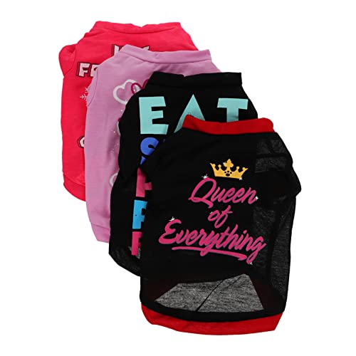DRESSOOS Haustier-t-Shirts 4er-Pack Hundebekleidung Outfits Für Hunde Und Welpen Einfach Anzuziehen Bequeme Leichte Hundekleidung Für Alle Jahreszeiten von DRESSOOS