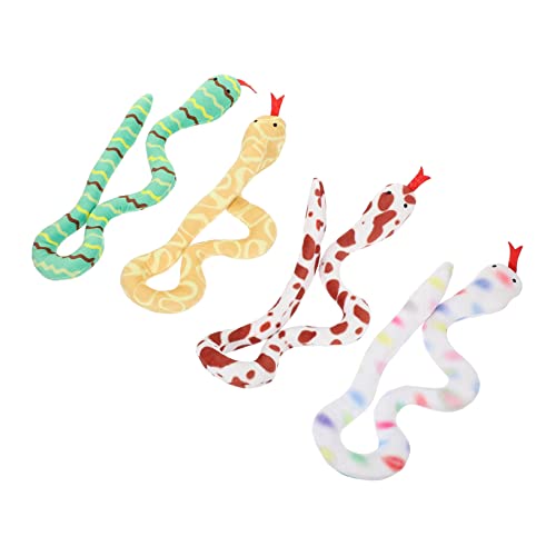 DRESSOOS 4pcs Cat Plush Toy Plush Cat Snake Toy Cat Nip Interactive Snake Toy Wiggling Cat Toy Exercise Snake Kitten Pet Teaser Pet Accessories Interactive Cat Snake Toy Pet Supplies Catnip von DRESSOOS