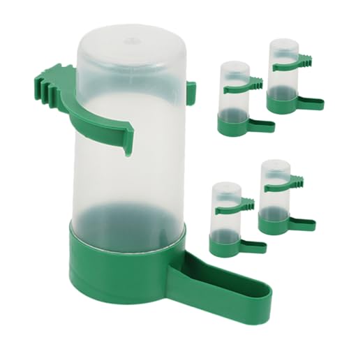 DRESSOOS 5 Stück Vogel Trinkbrunnen, Automatischer Vogelfutterspender, Vogel Automatik Futterspender, Vogelkäfig Wasser Futterspender, Wasserbehälter, Wasserhalter, Automatische Papageien von DRESSOOS