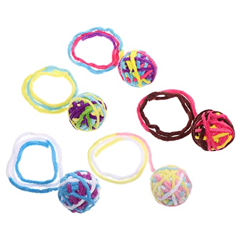 DRESSOOS Katzenspielzeug Set 5er Set Katzen Bälle Aus Mit Glöckchen Kreative Interaktive Katzenspielzeuge Bunten Pink Für Katzen Und Kätzchen Katzenspielzeug Kitten von DRESSOOS