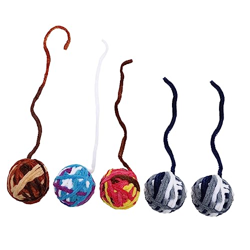DRESSOOS 5stücke Katzen-Spielzeug Bunte -wollknäuel Für Interaktive Beschäftigung Und Spielspaß Für Kätzchen Und Wohnungskatzen von DRESSOOS