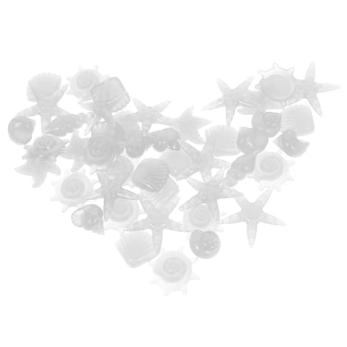 DRESSOOS 50 Stück Aquarium Fluoreszierender Stein Aquariensteine Kiessteine Für Aquarien Glühen in Den Dunklen Kieseln Aquarienkies Muscheln, Kieselsteine Harz Muschelschale Leuchtend von DRESSOOS