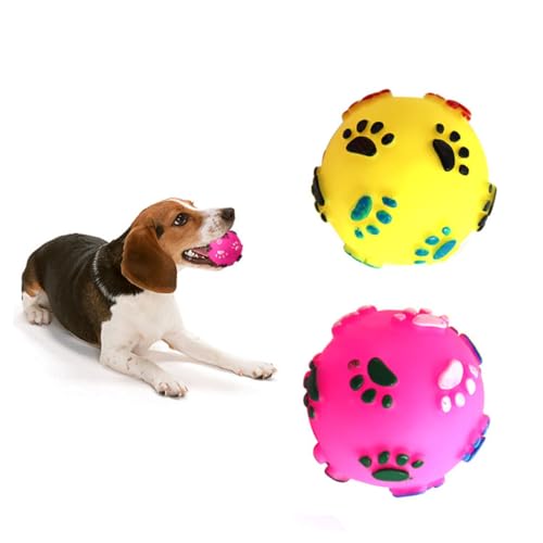 DRESSOOS 5st Pet-Ball-Spielzeug Haustier Quietschender Ball Haustier Spielzeug Welpenzahnen Haustier Molare Kugel Spielzeug Für Haustiere Beißspielzeug Für Hunde Dogman-Spielzeug Singen von DRESSOOS