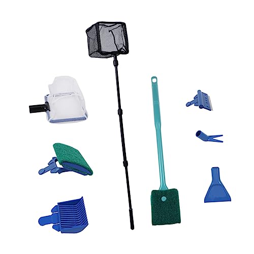 DRESSOOS Aquarium-Werkzeug-Set Glastank Kiesrechen Schaber Pflanzengabel Schwamm Und Löffel Netz von DRESSOOS