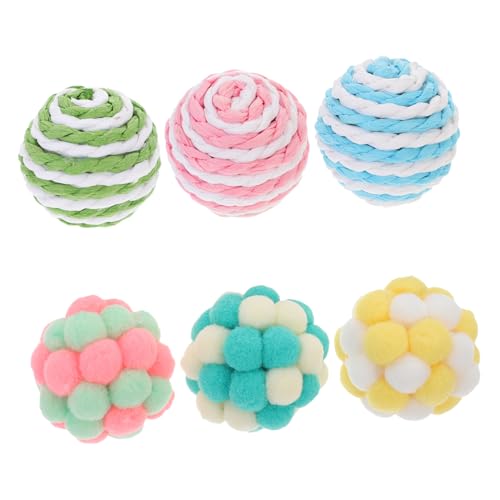 DRESSOOS 6 Stück Glockenball Katzenspielzeug, Haustierspielzeug, Katzen Teaser Bälle, Plüschbälle Für Katzenspielzeug, Katzenbälle, Spielzeug Für Drinnen, Katzenkratzspielzeug, Katzenbälle von DRESSOOS