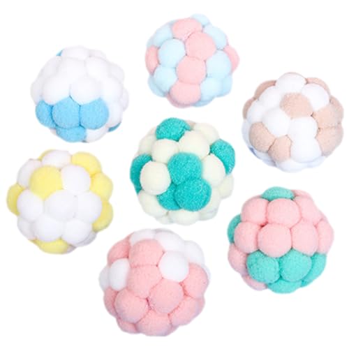 DRESSOOS 6St Knabberndes Katzenspielzeug Kätzchen Pom Pom Bälle Kätzchen jagen Spielzeug Spielzeuge Plüschtier Sachen für Katzen Katzenspielzeugbälle für Wohnungskatzen verpackt Plüschkugel von DRESSOOS