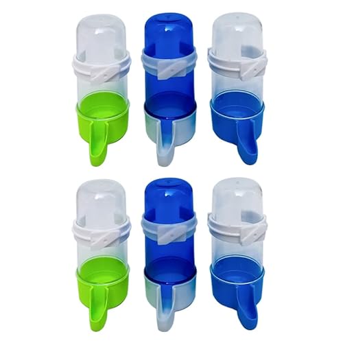 DRESSOOS 6 Stück Automatischer Trinkbrunnen kein Papageien-Futterspender -Wasserspender automatische Papageien-Wasserfutterspender Vogel-Wasserfutterspender erhöhter Hund langer Plastik-Trinkflasche von DRESSOOS