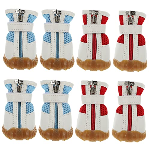 DRESSOOS 8St Haustierschuhe Mesh-Hundeschuhe kleine Hundestiefel kleine Hundeschuhe Heimtierbedarf Paws pfotenschutz Hunde Schuhe Haustier Stiefel Pfotenschützer für Haustiere Sandwich-Mesh von DRESSOOS