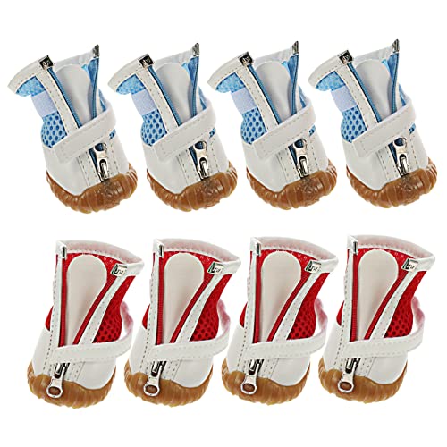 DRESSOOS 8 Stücke Haustierbedarf Welpenschuhe Mesh Hundestiefel - rutschfest Bequem von DRESSOOS