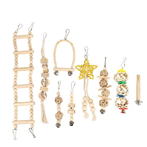 DRESSOOS 9stücke Teiliges Holzspielzeug Vögel Hängende Nippel Und Spielzeuge Für Papageien Und Wellensittiche Fördert Aktives Spielverhalten Und Beschäftigung Im Vogelkäfig DRESSOOS 9stücke Teiliges Holzspielzeug Vögel Hängende Nippel Und Spielzeuge Für Papageien Und Wellensittiche Fördert Aktives Spielverhalten Und Beschäftigung Im Vogelkäfig von DRESSOOS