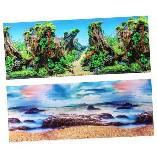 DRESSOOS Aquarium Hintergrundpapier Aufkleber Ornament Verdicktes Aquarienplakat Aquarienversorgung Praktisches Aquarium-hintergrunddekor Aquarium-dekor Abnehmbar 3D Zubehör Dickfilmpapier von DRESSOOS