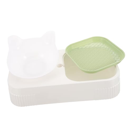 DRESSOOS Pet Bowl Mit Cat Grass Planter Multifunktionale Futterschüssel Für Katzen Soilless Hydroponische Katzengras-zuchtbox Kreative Futterstation Für Snacks Und Wasser von DRESSOOS