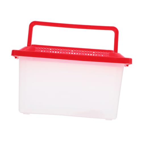 DRESSOOS Tragbares Aquarium Fischtank Box Schildkröten-Lebensraum rot mittlere Größe Kunststoff für Jungen und Mädchen Hamstertransport Schlangen-Terrarium von DRESSOOS